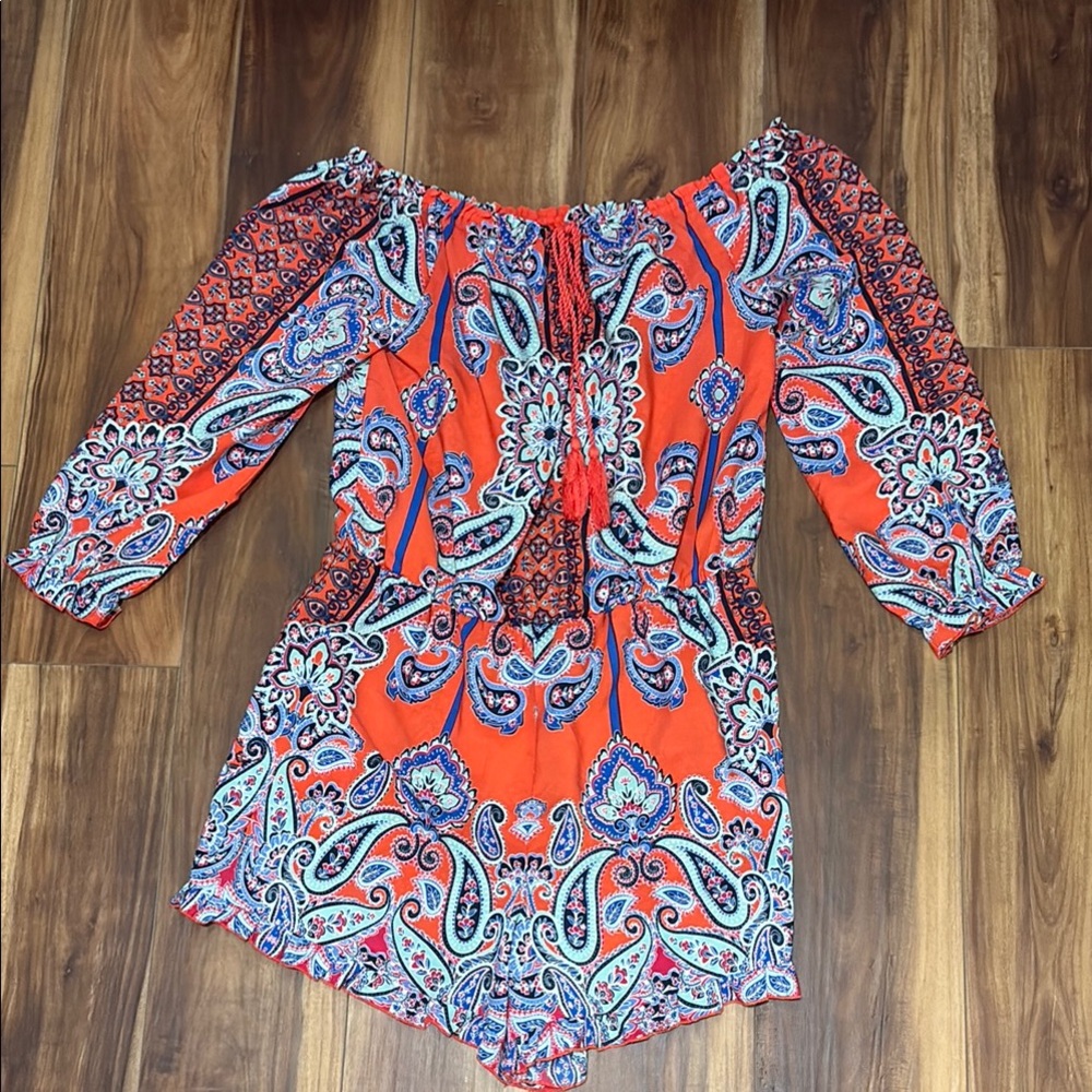 VENUS Pink and Blue Paisley Romper